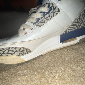 White and Blue Sneakers with Elephant Print